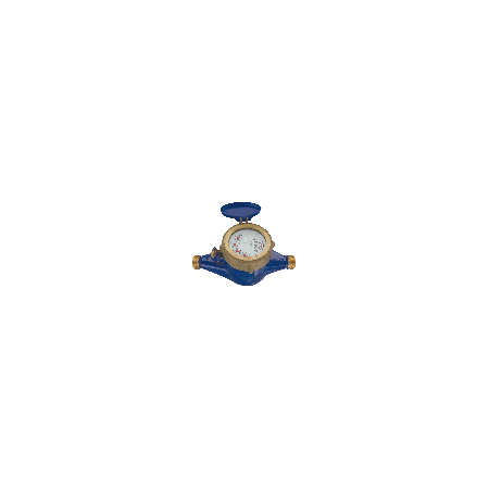 Dwyer Instruments 5/8" x 1/2" brass multi-jet water meter (GPM), with pulse output, 0.1 Gal/pulse. WMT2-A-C-01